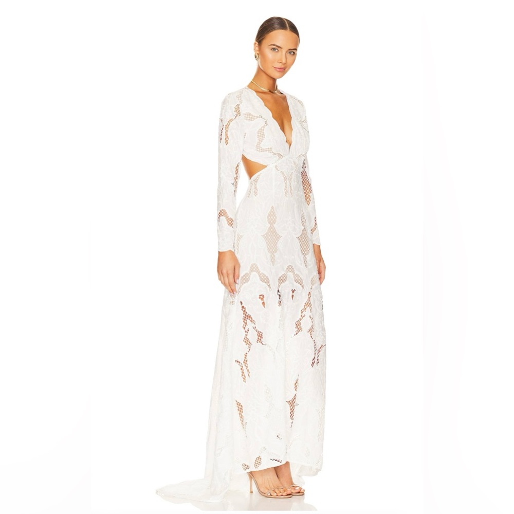 Elliatt White Lace Maxi Dress with Cutouts
